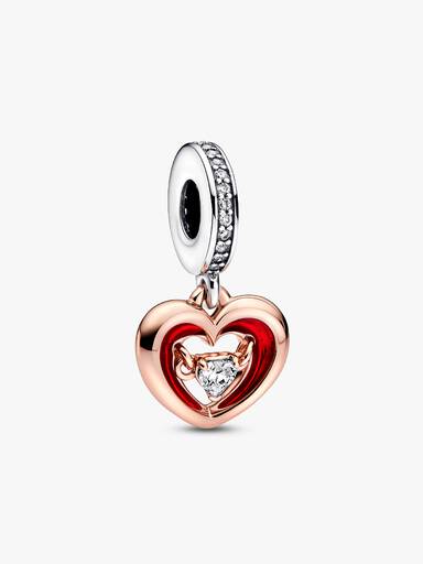Two-tone Radiant Heart Dangle Charm