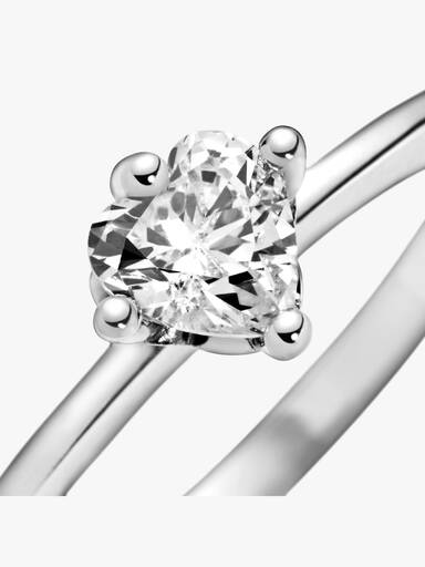 Clear Heart Solitaire リング
