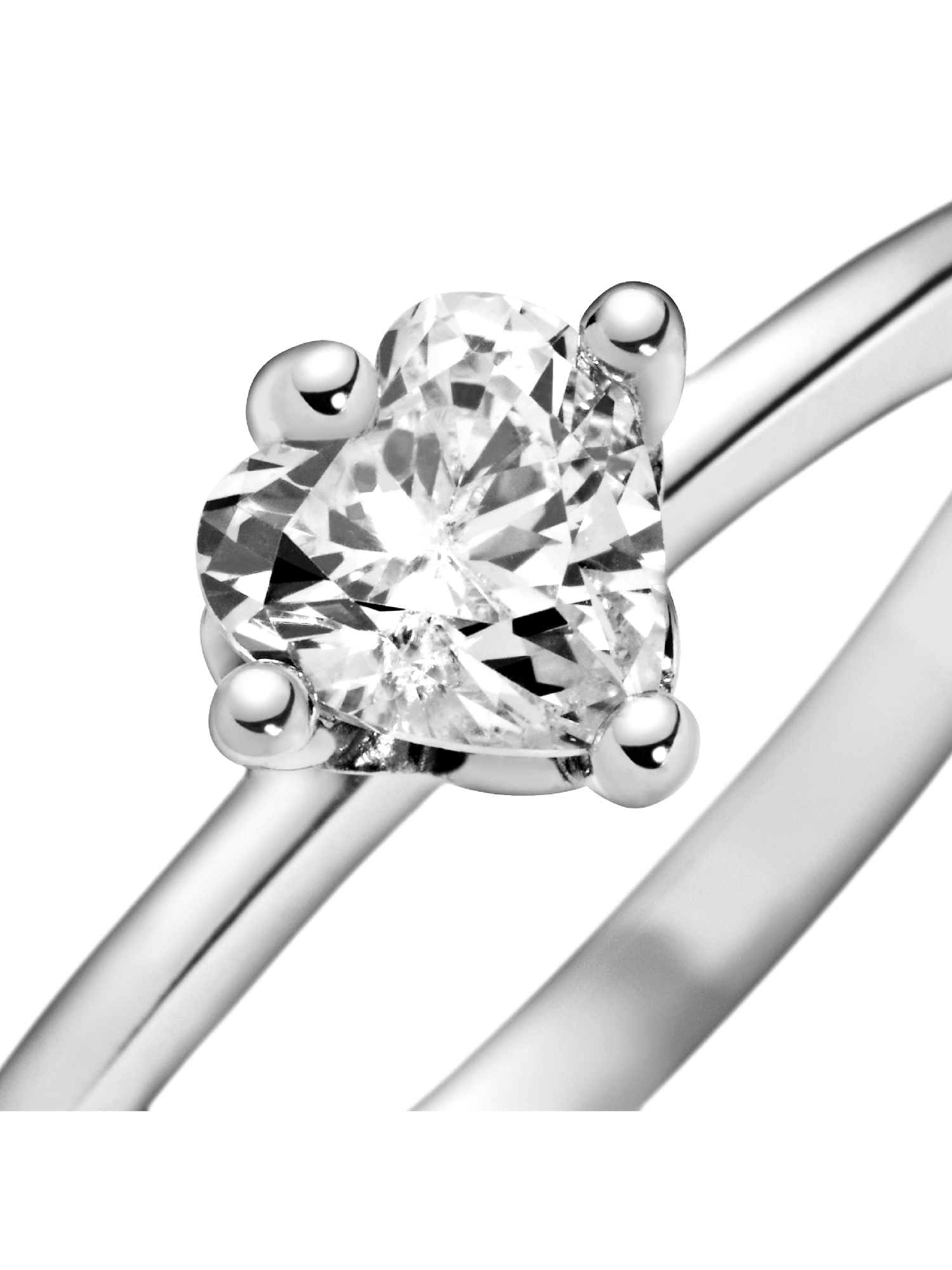 Clear Heart Solitaire リング | スターリングシルバー | パンドラ'