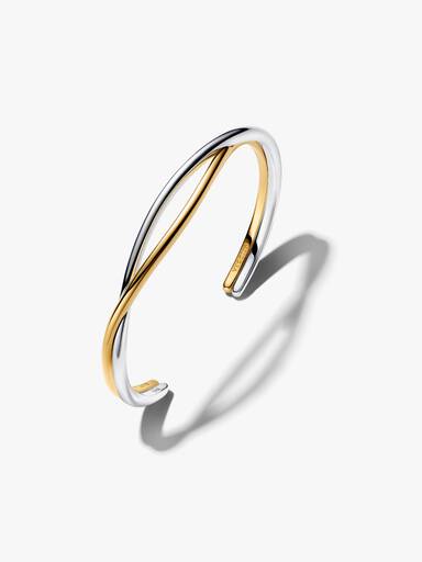 Entwined Two-Tone Open Bangle