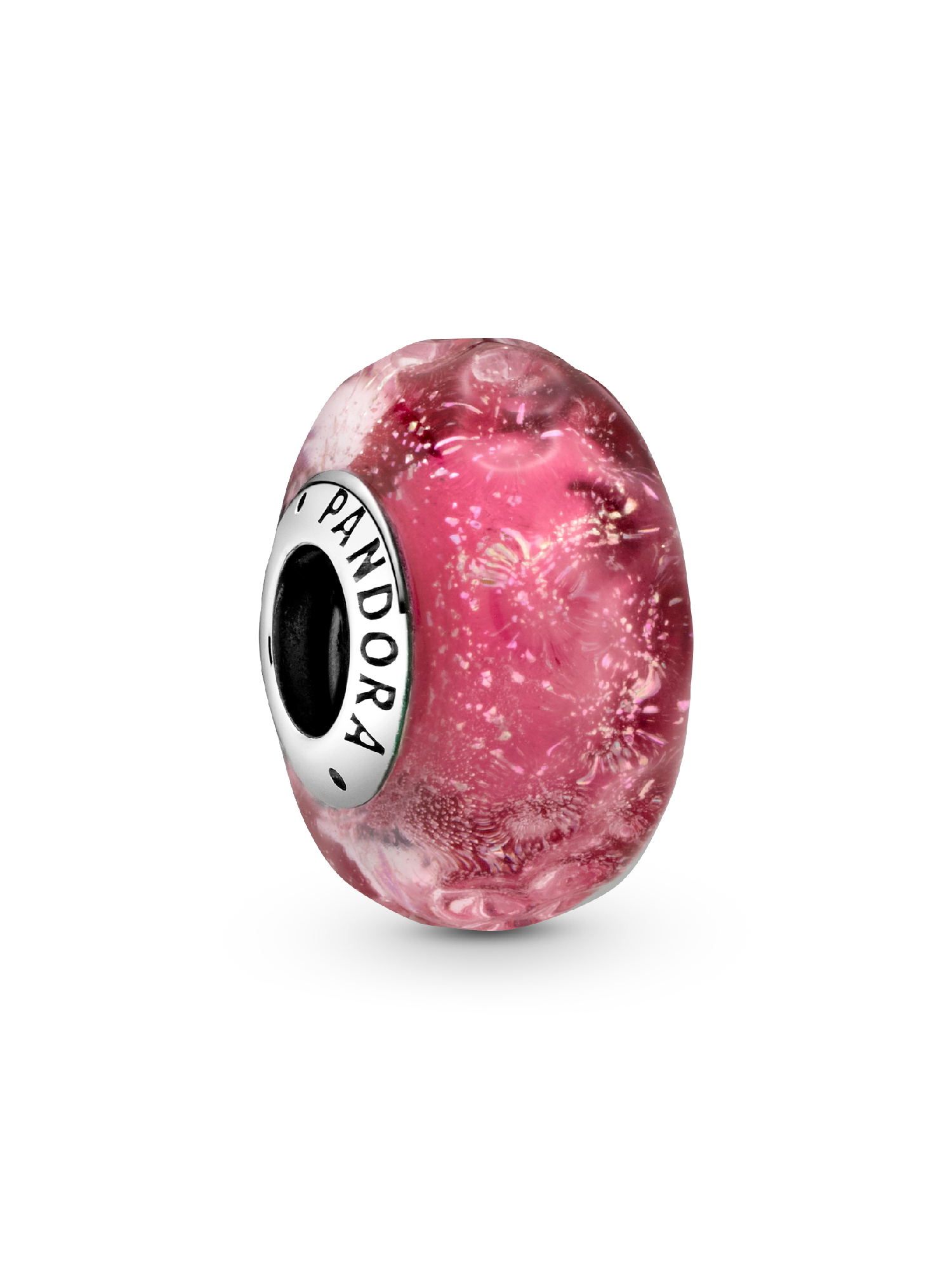 Wavy Fancy Pink Murano Glass Charm | スターリングシルバー | パンドラ'