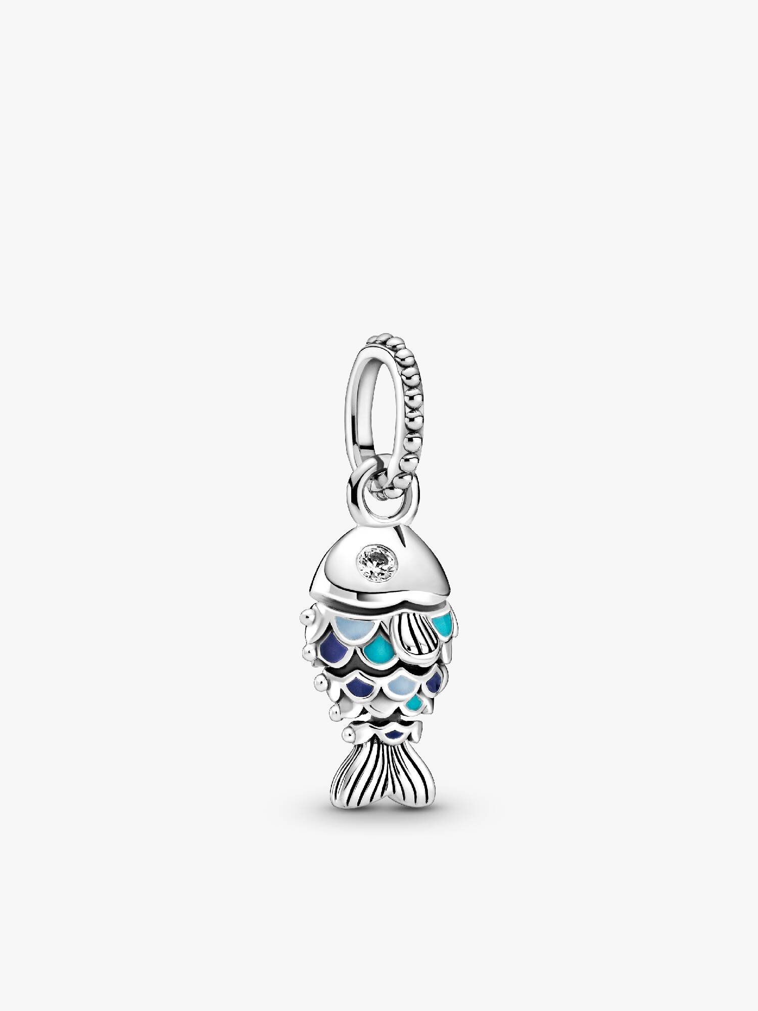 Blue Scaled Fish Dangle Charm