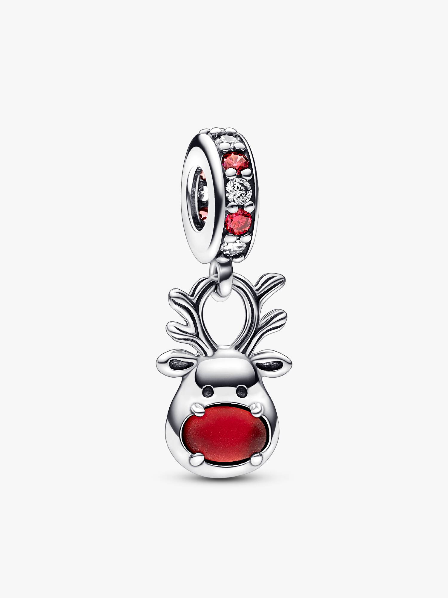 Red Nose Reindeer Murano Dangle Charm