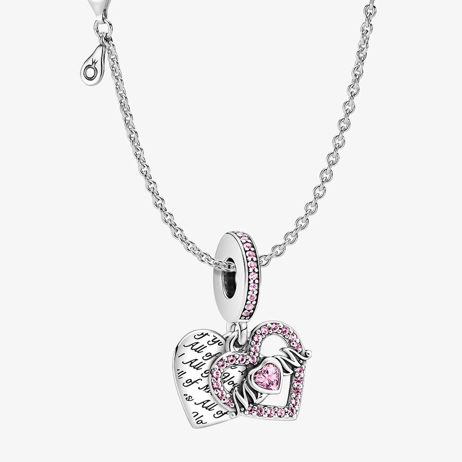 Heart & Mum Dangle Necklace Set image number 0