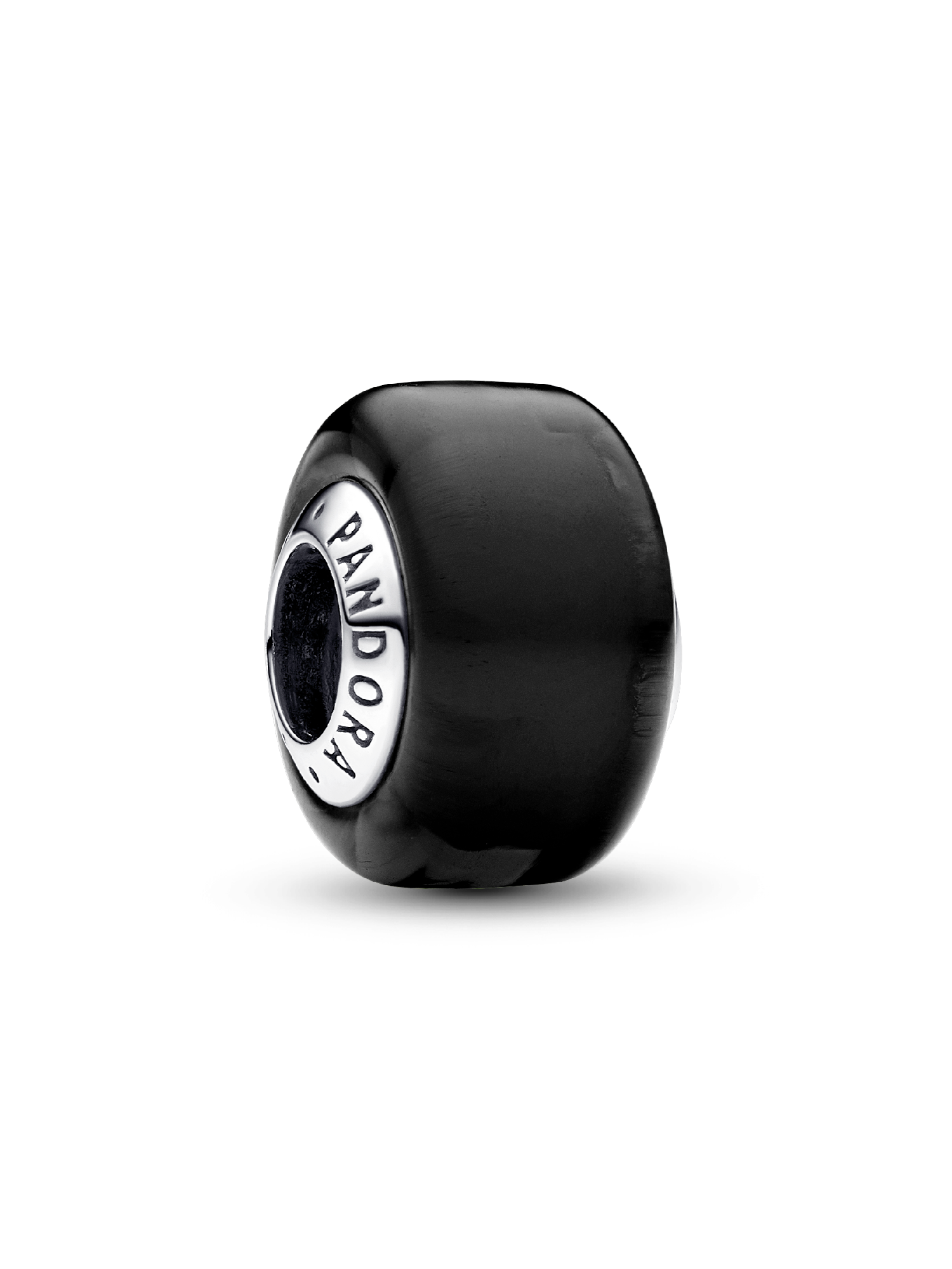 Black Mini Murano Glass Charm | スターリングシルバー | パンドラ'
