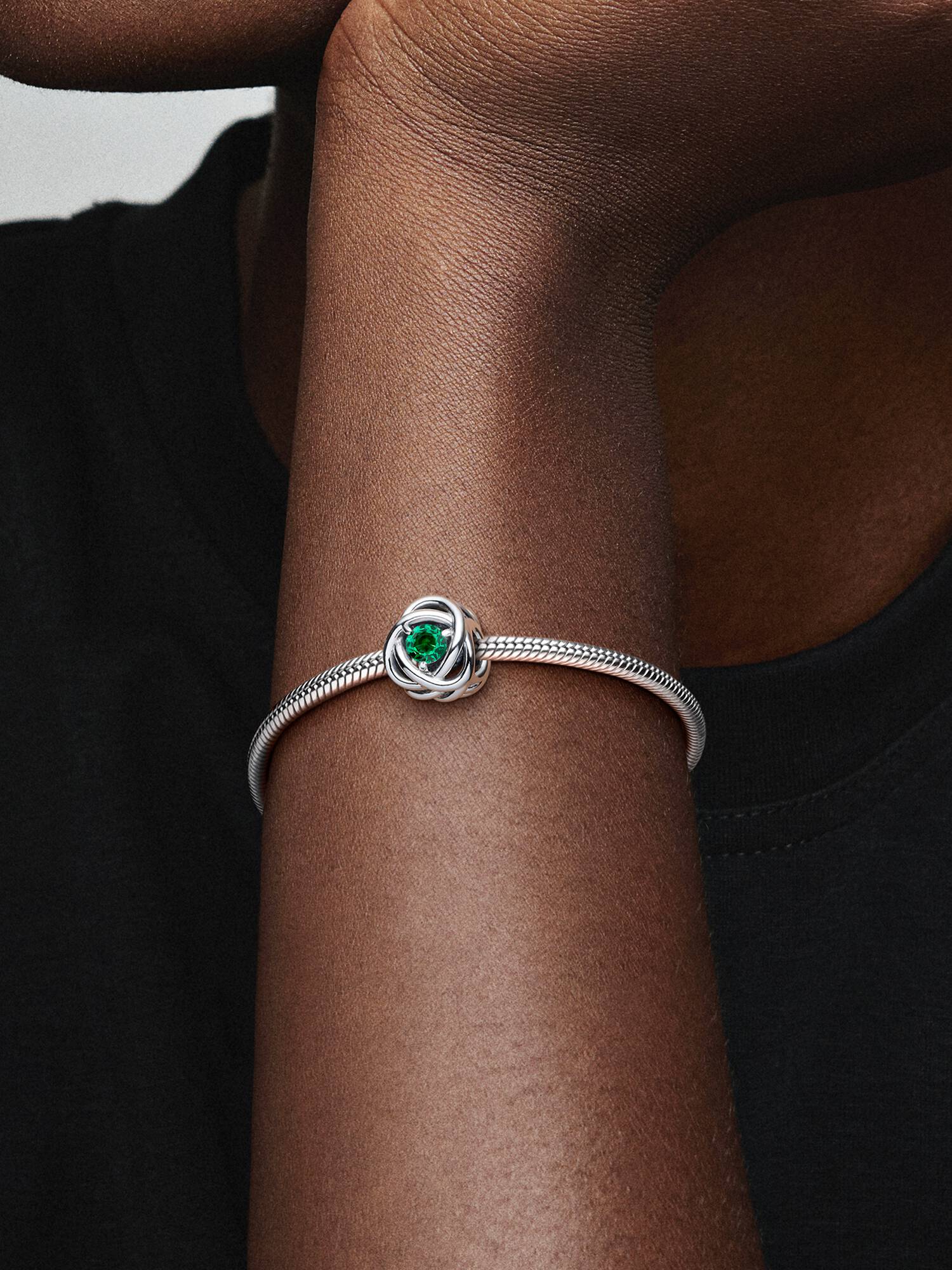 Green Eternity Circle Charm
