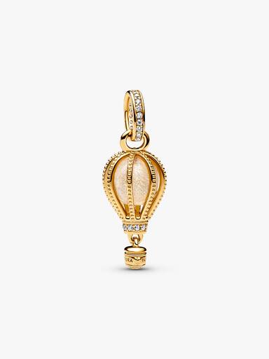 Sparkling Clear Hot Air Balloon Dangle Charm