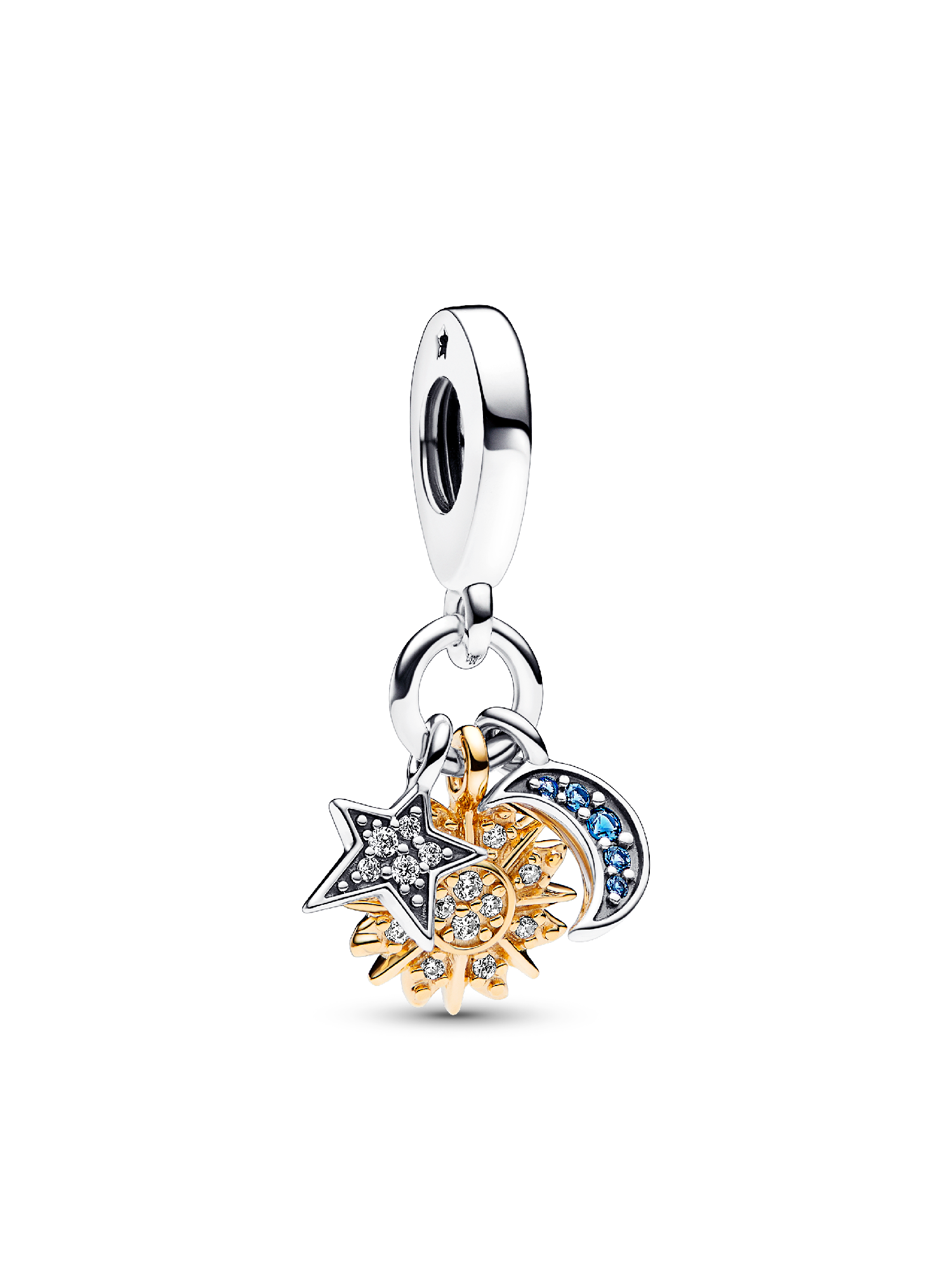 Splittable Sun & Moon Dangle Charm | ツートーン | パンドラ'