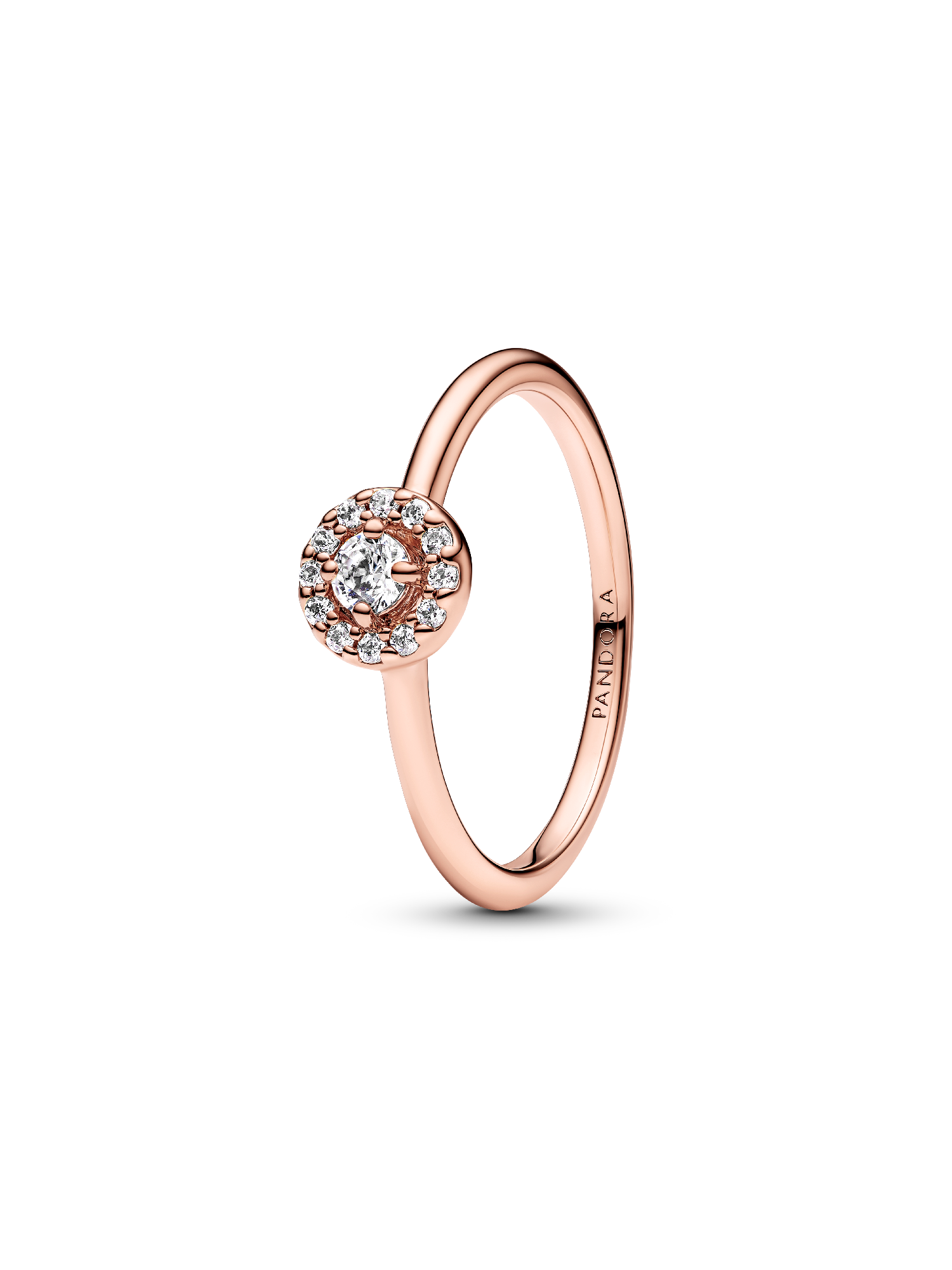 Round Pave Halo Ring | ローズゴールドプレーティング | パンドラ'