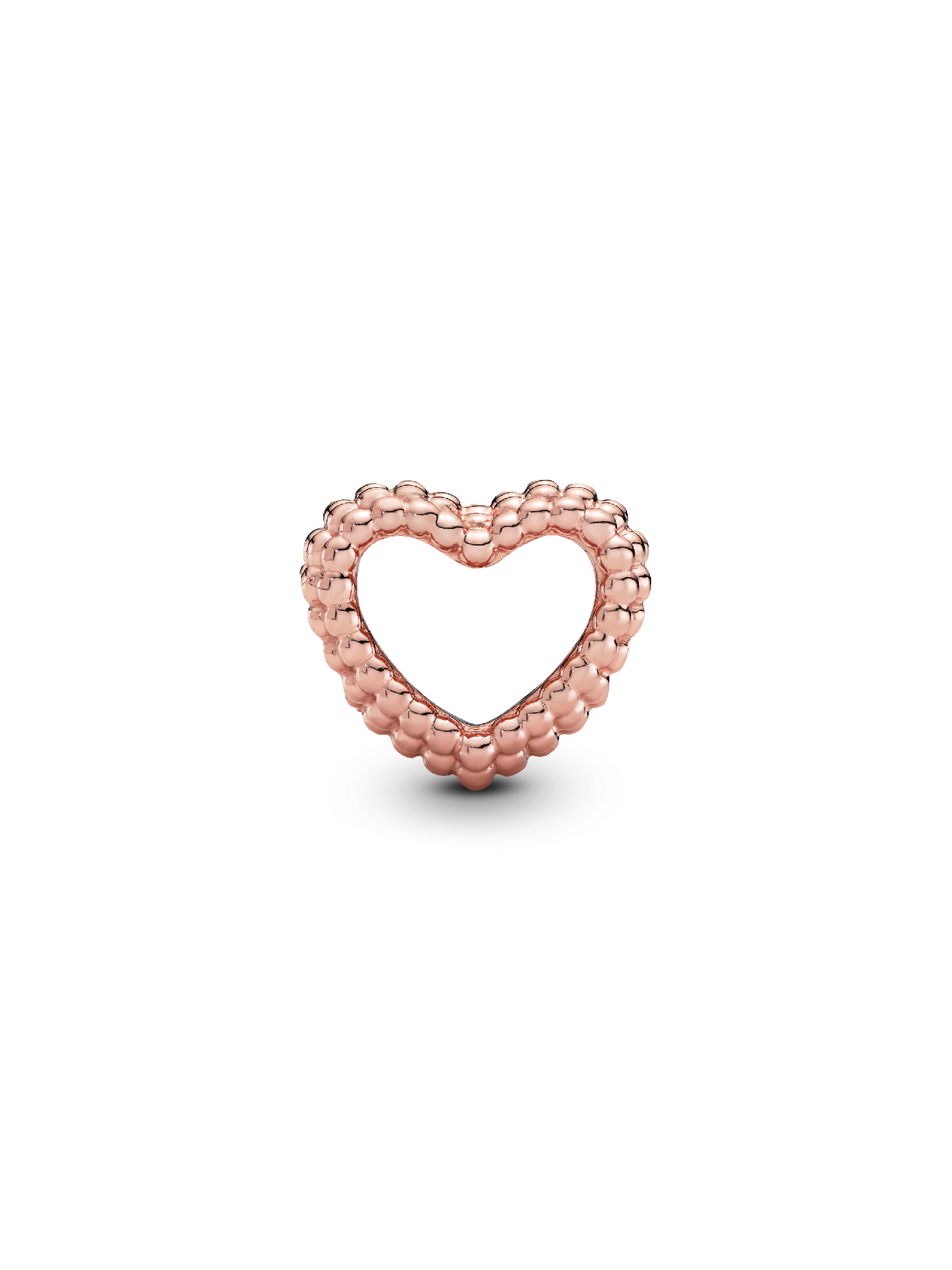 Beaded Open Heart Charm | ローズゴールドプレーティング | パンドラ'