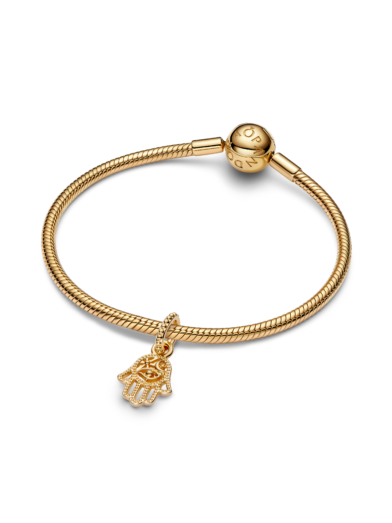 Protective Hamsa Hand Dangle Charm | ゴールドプレーティング