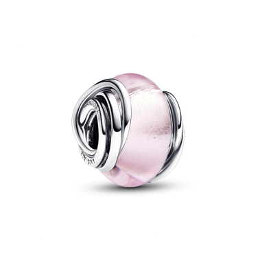 Encircled Pink Murano Glass Charm