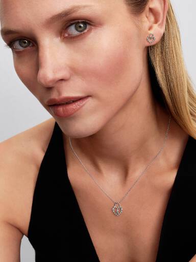 Sparkling Heart Padlock Pendant Necklace