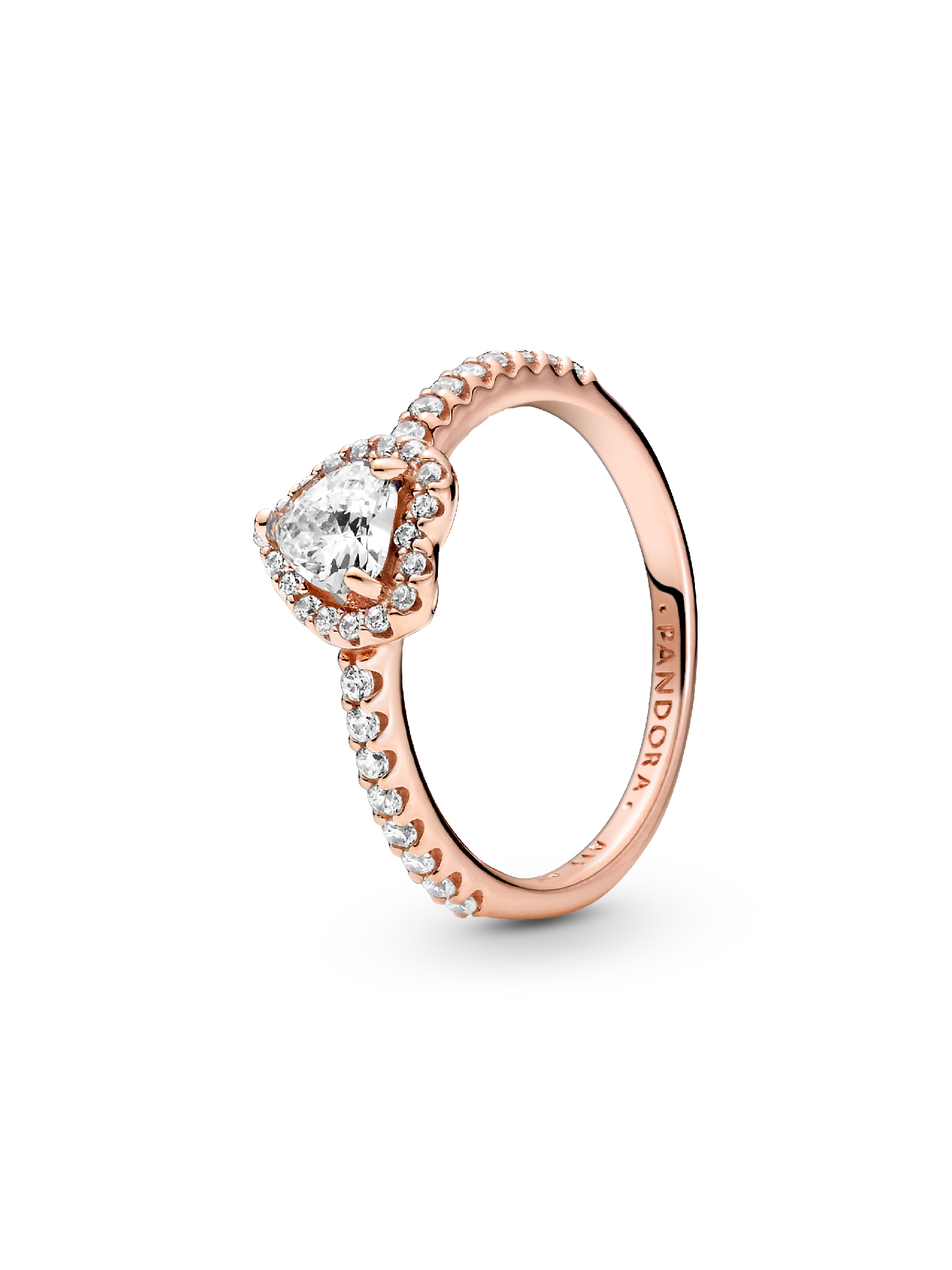 Sparkling Elevated Heart Ring | ローズゴールドプレーティング