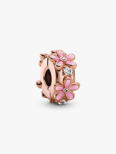 Pink Daisy Spacer Clip Charm