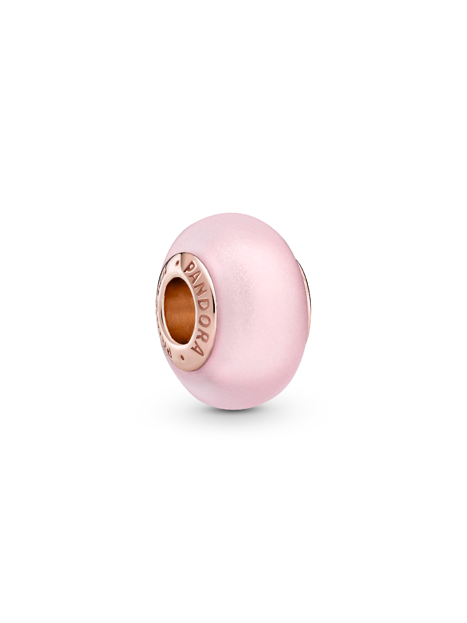 専用 PANDORA 14Kローズゴールドプレーティング Matte Pink Murano Glass Charm | ローズゴールドプレーティング