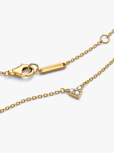 Triple Stone Heart Collier Necklace