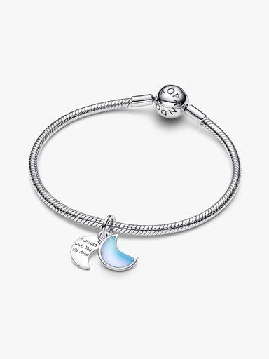 Crescent Moon Double Dangle Charm