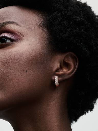 Pavé Double-row Hoop Earrings