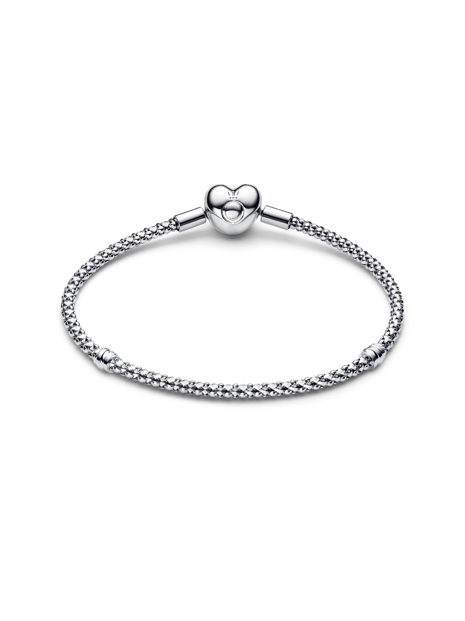 Heart Clasp Studded Chain Bracelet | スターリングシルバー | パンドラ'