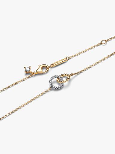Beads & Pavé Interlocking Circles Necklace