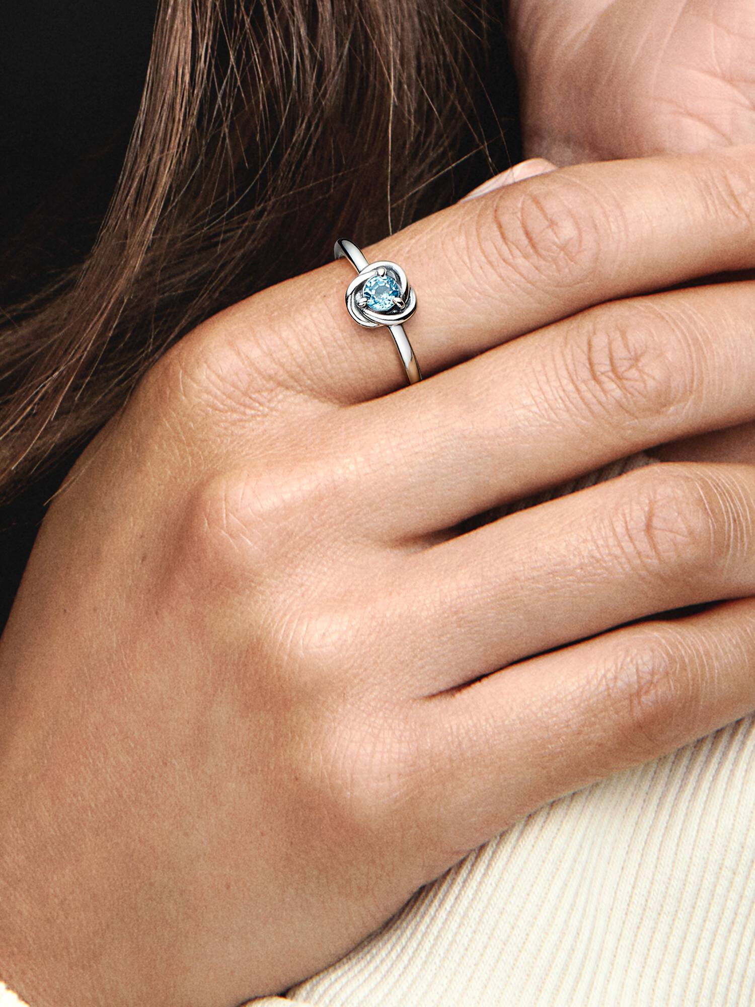 Sea Aqua Blue Eternity Circle Ring