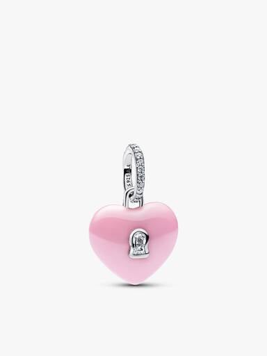 Heart Key & Padlock Necklace Set