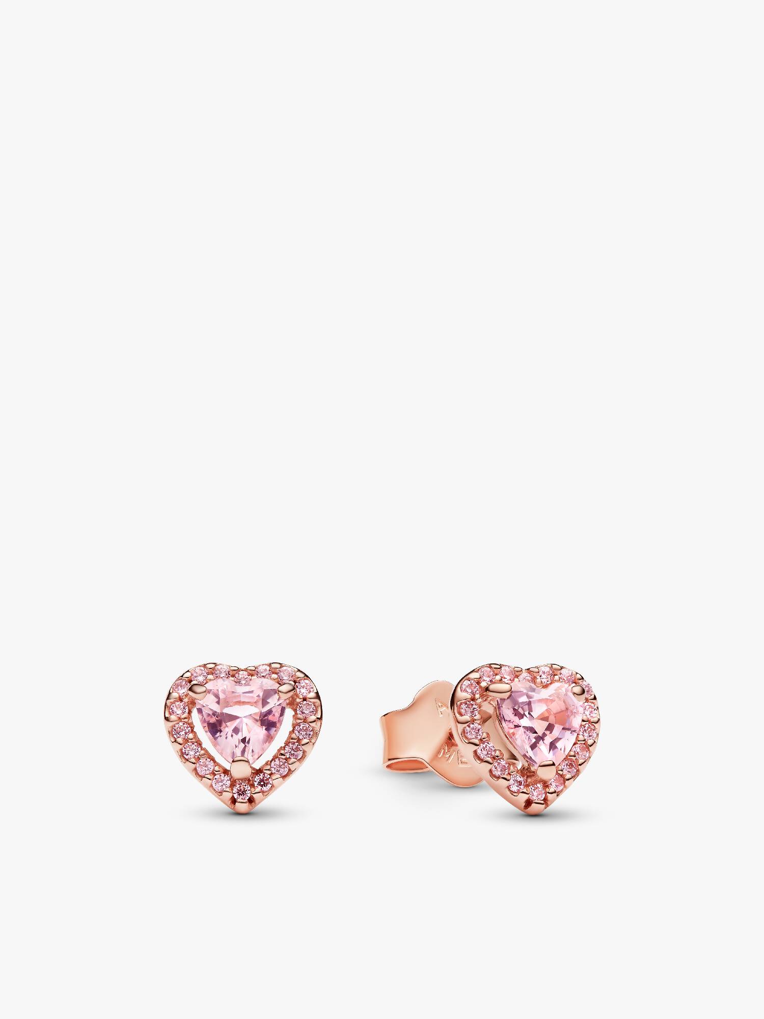 Pink Elevated Heart Stud Earrings
