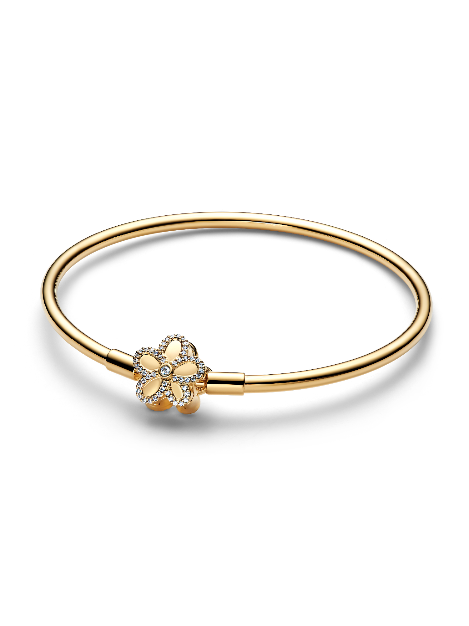 Pavé Flower Bangle | ゴールドプレーティング | パンドラ'