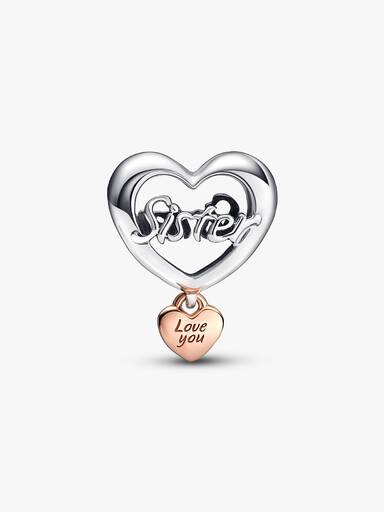Love You Sister Heart Charm