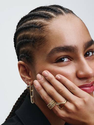 Extended Pavé Link Single Earring