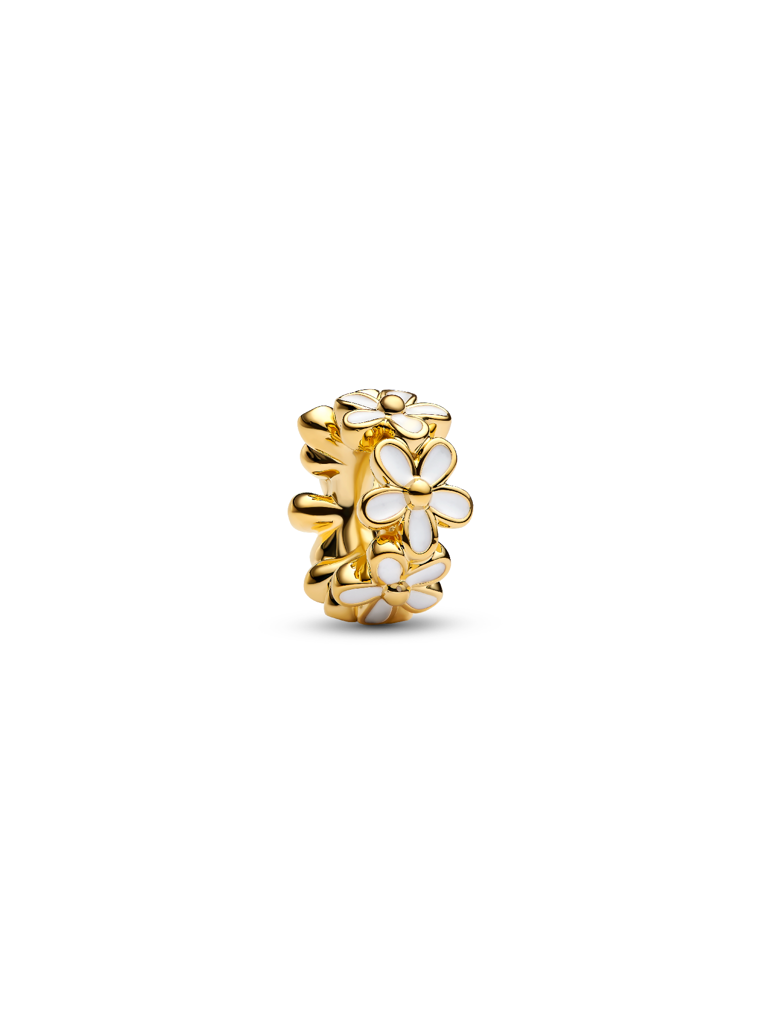 White Daisy Flower Spacer Charm | ゴールドプレーティング | パンドラ'