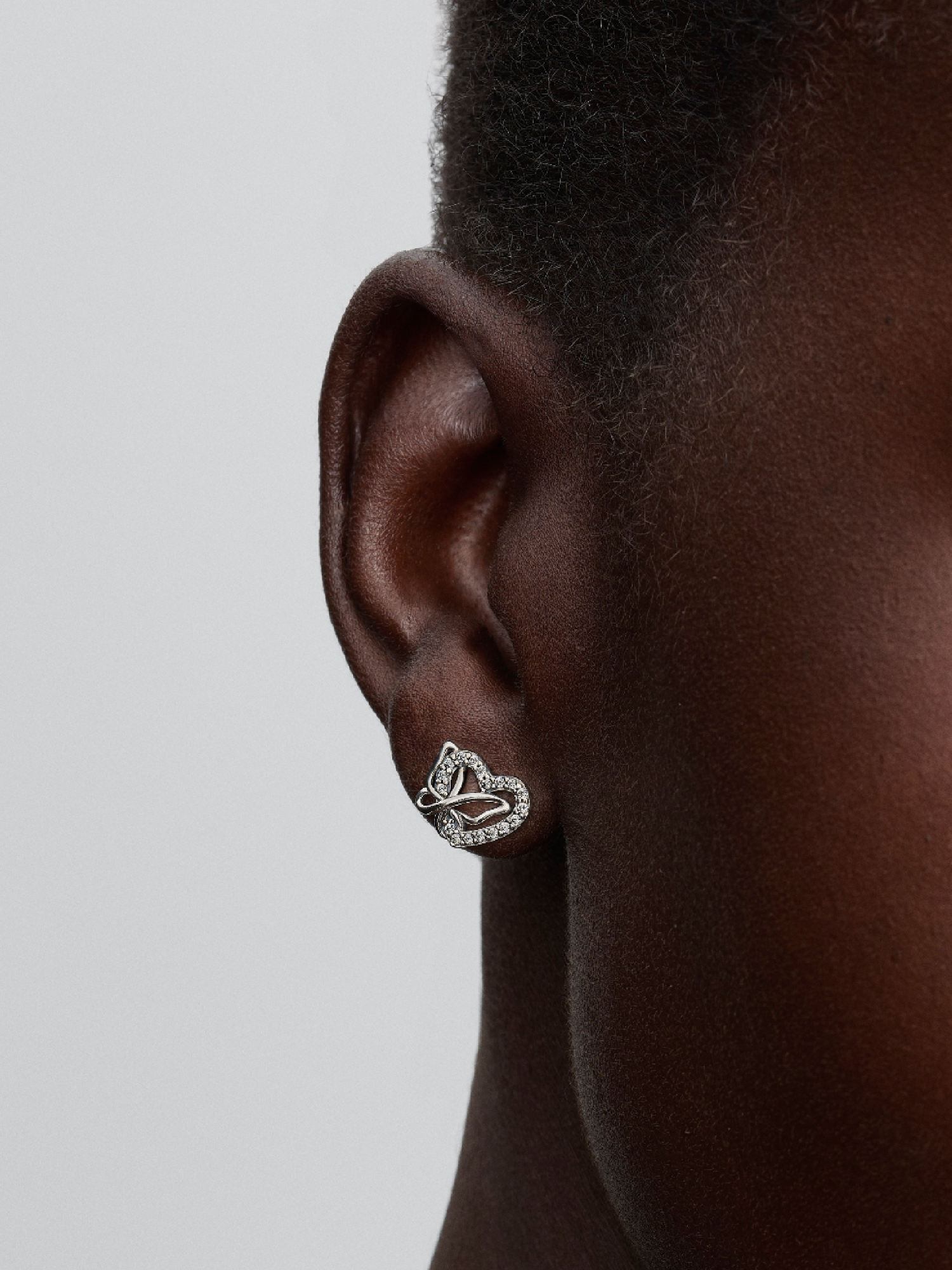 Entwined Heart & Butterfly Stud Earrings | スターリングシルバー