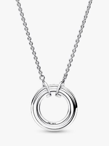 Pandora Signature Two tone Logo & Pavé Necklace
