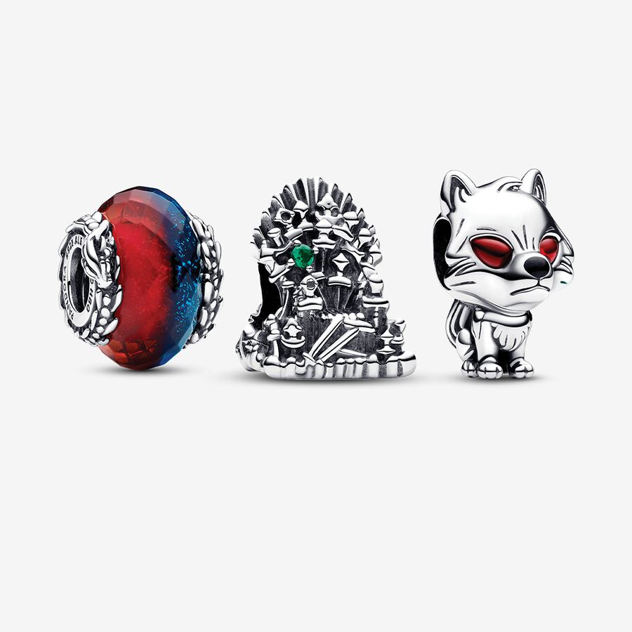 Game of Thrones Ice & Fire, Iron Throne and Ghost Charm Set image number 0