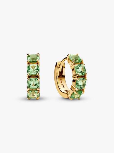 Green Hoop Earrings