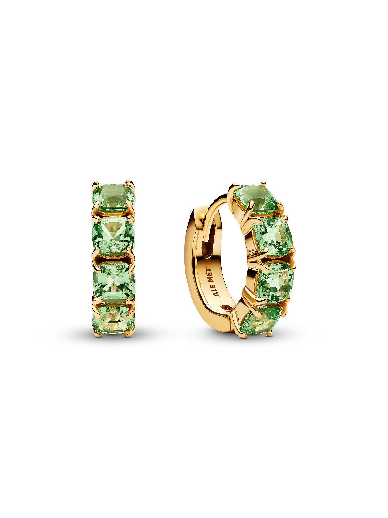 Green Hoop Earrings