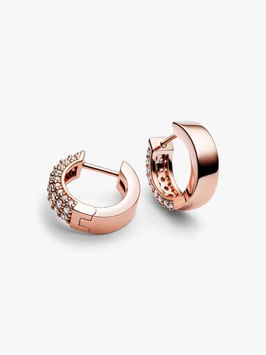 Pavé Double-row Hoop Earrings