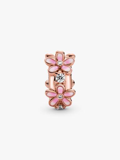 Pink Daisy Spacer Clip Charm