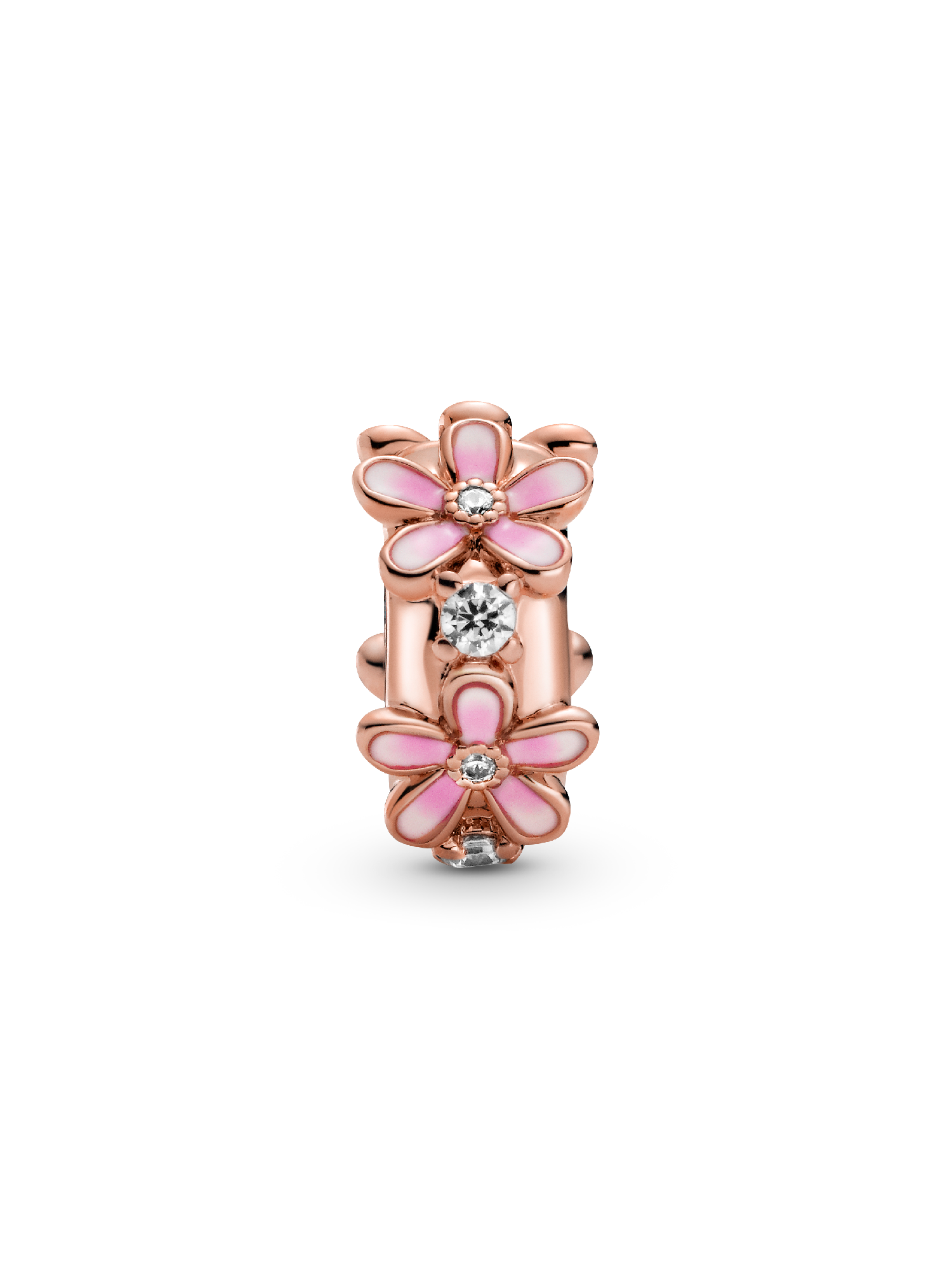 Pink Daisy Spacer Clip Charm | ローズゴールドプレーティング