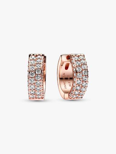 Pavé Double-row Hoop Earrings