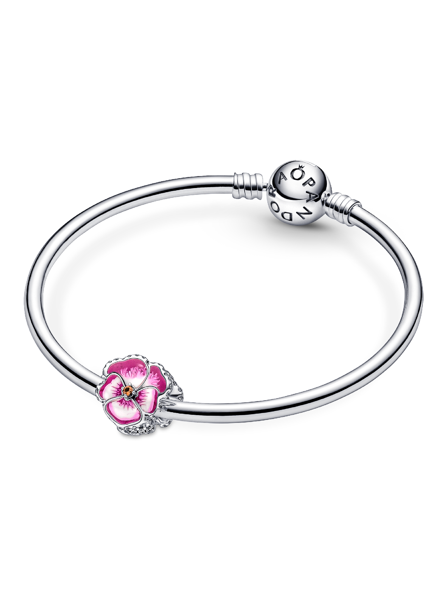 Pink Pansy Flower Charm | スターリングシルバー | パンドラ'