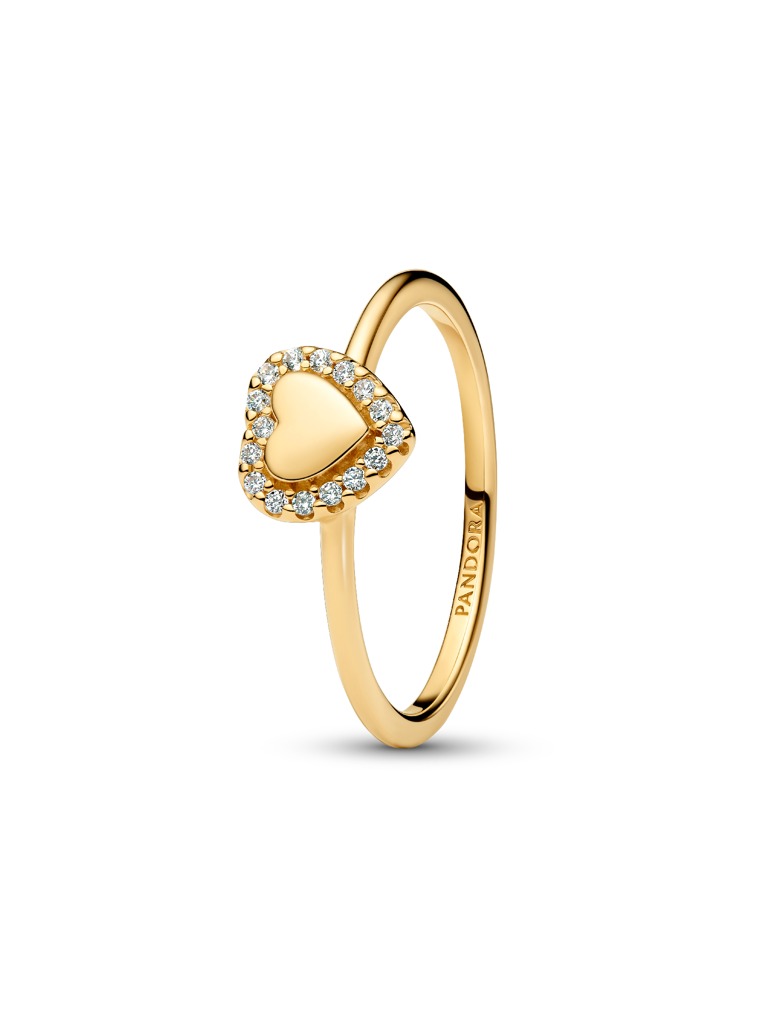 Engravable Heart Halo Ring | ゴールドプレーティング | パンドラ'