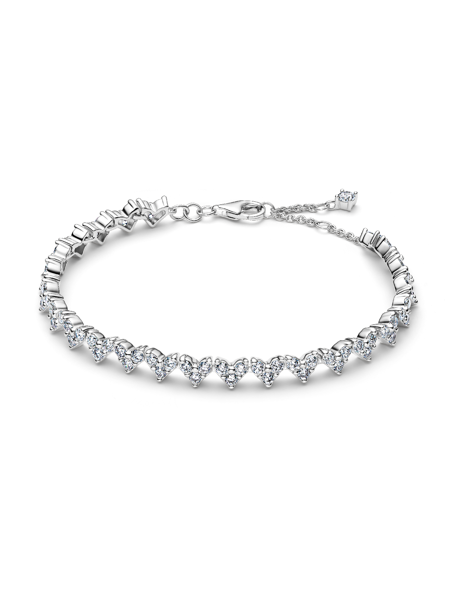Triple Stone Heart Bracelet | スターリングシルバー | パンドラ'