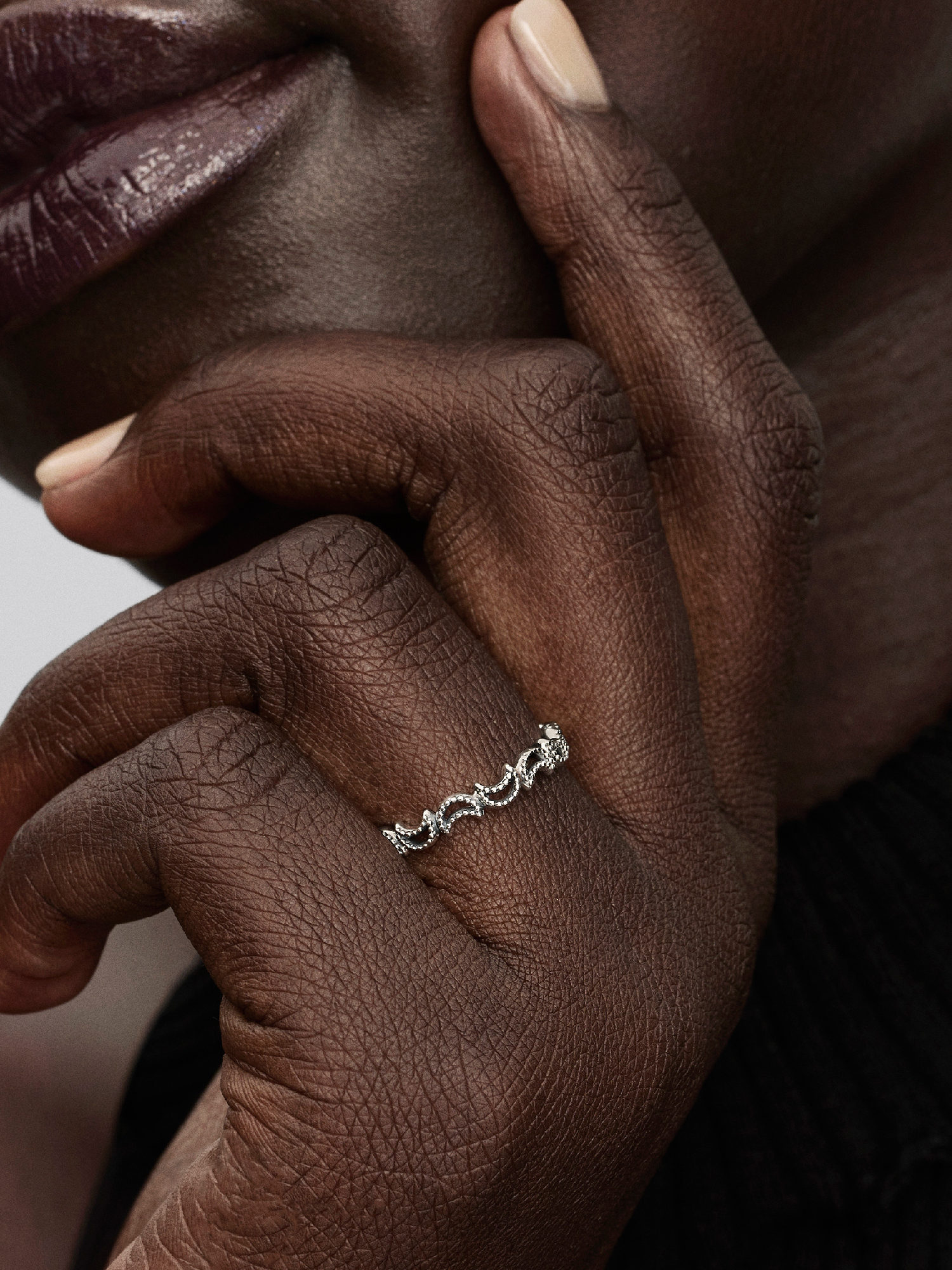 PANDORA 三日月デザイン シルバーリング Crescent Moon Ring | スターリングシルバー | パンドラ'