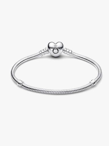 Moments Heart & Snake Chain Bracelet