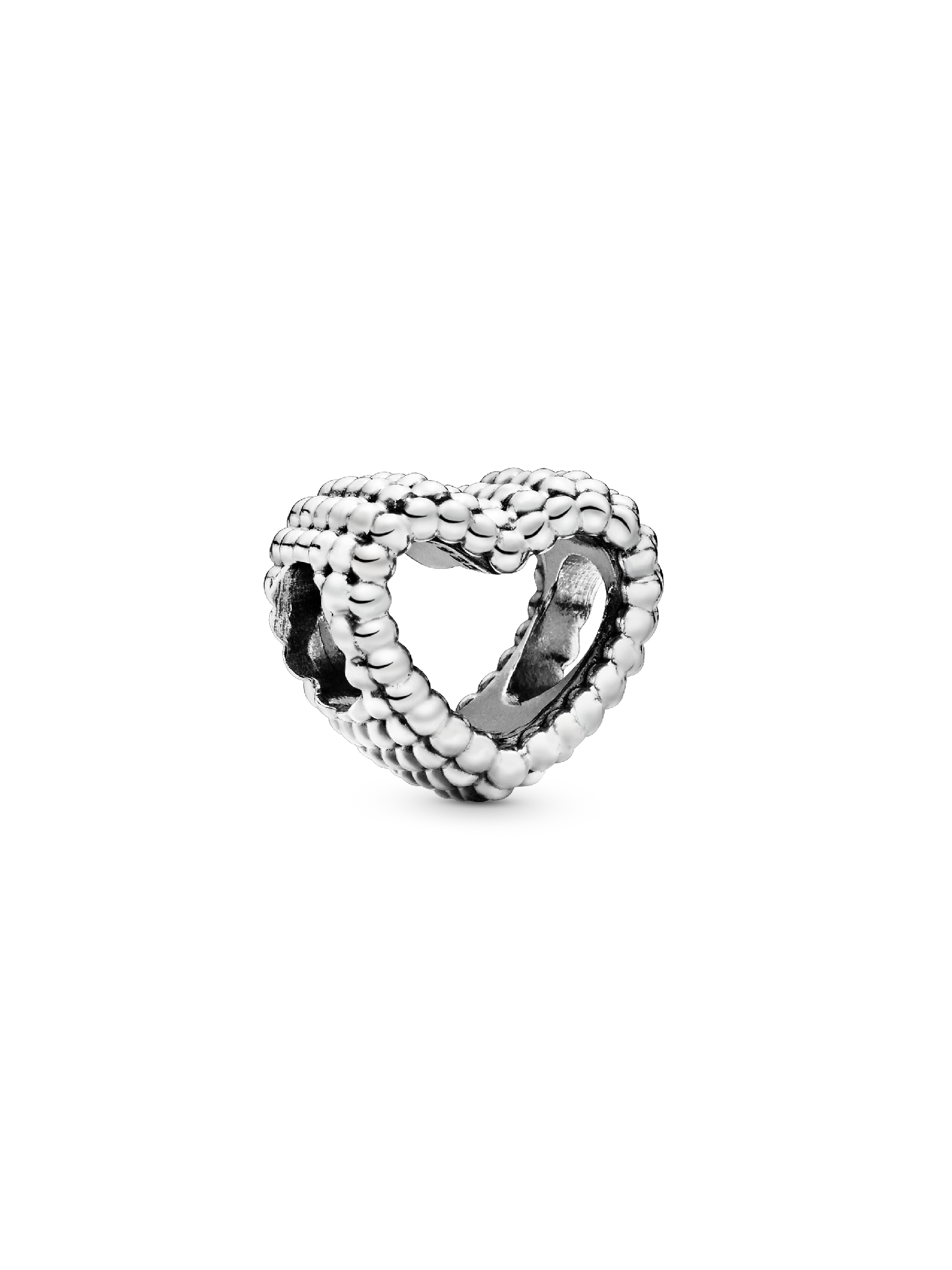 Beaded Open Heart Charm | スターリングシルバー | パンドラ'