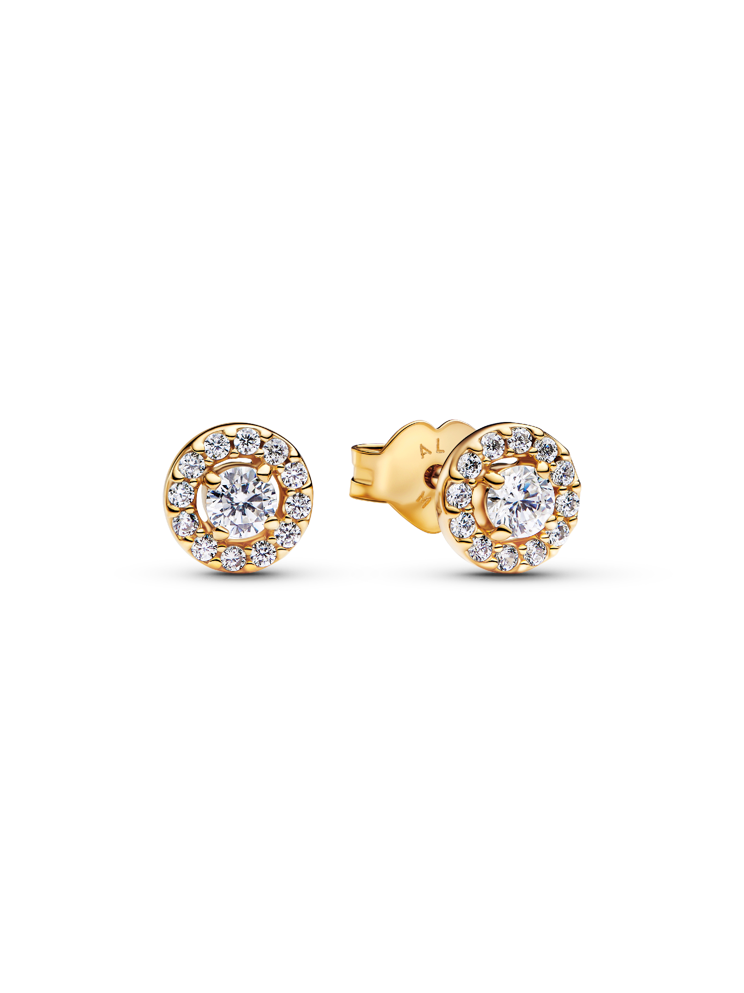 Round Pavé Halo Stud Earrings