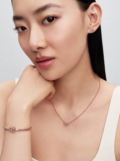 Sparkling Infinity Heart Stud Earrings