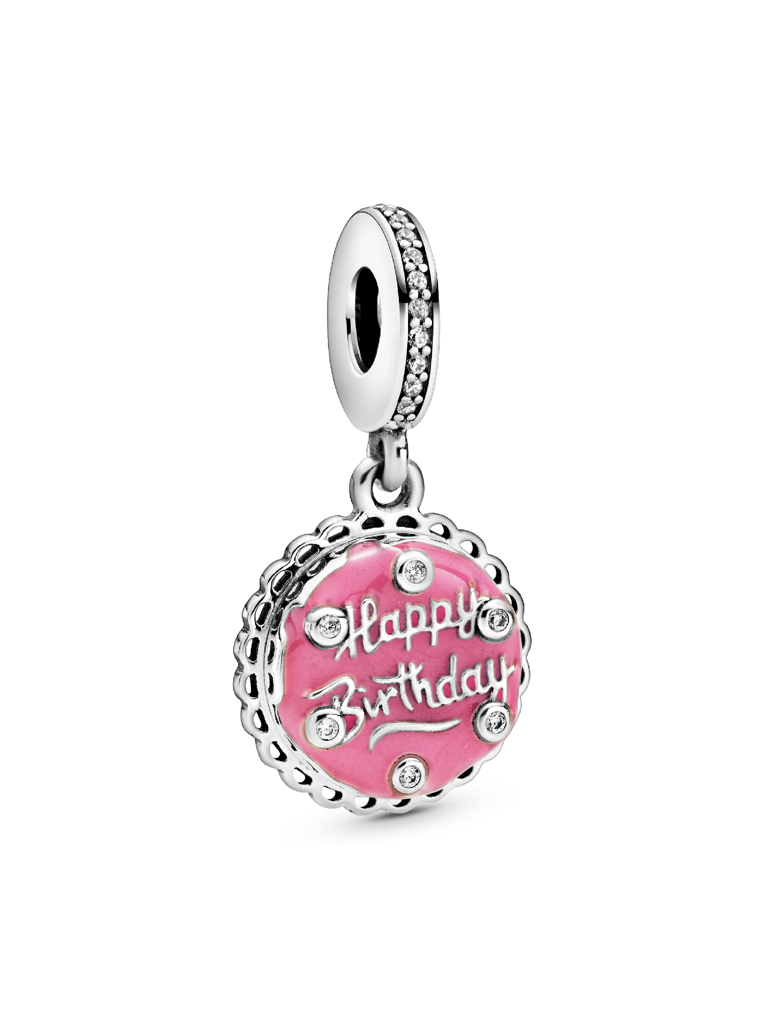 Pink Birthday Cake Dangle Charm | スターリングシルバー | パンドラ